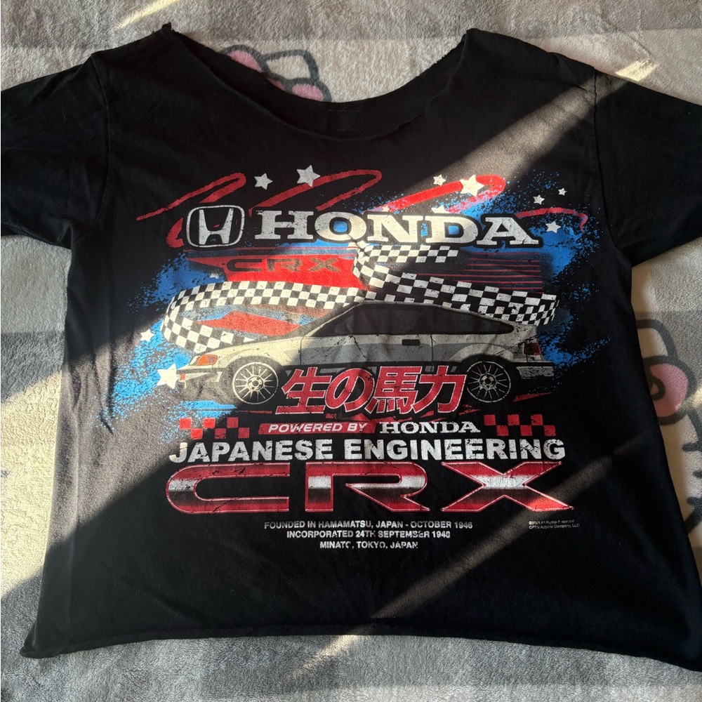 Women’s off the shoulder Honda CRX black graphic shirt